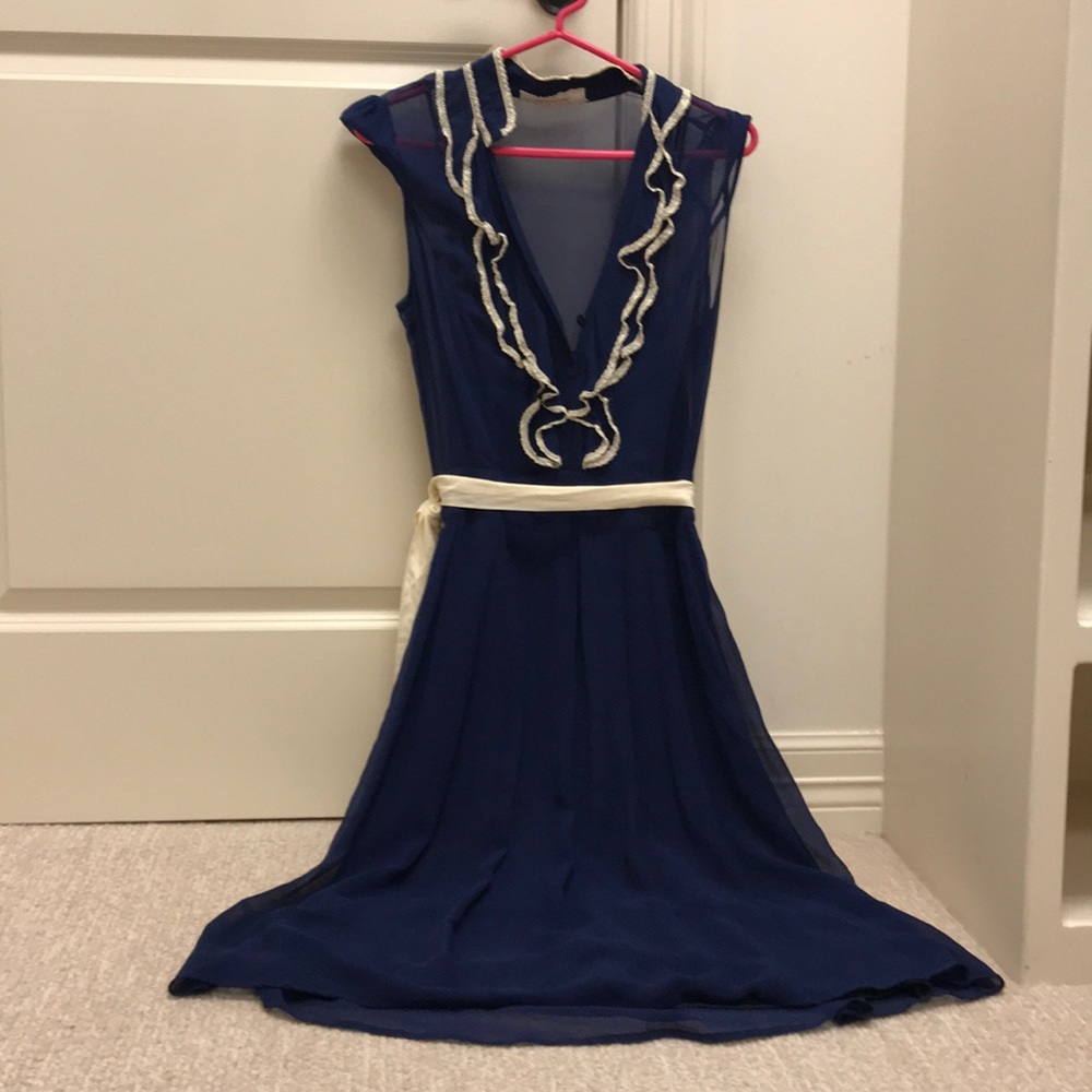 See through dress navy color